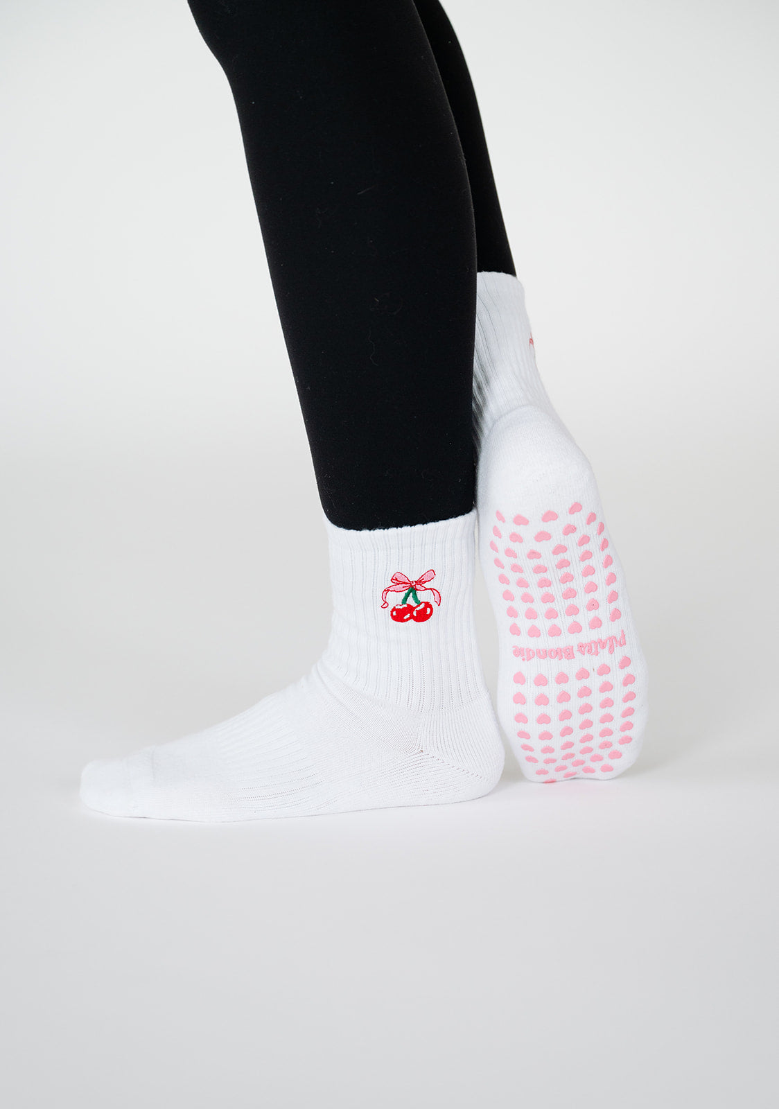 Cherry Bow Crew Sock